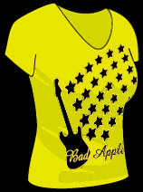 Bad Apples baby T-shirt with picture of guitar and stars